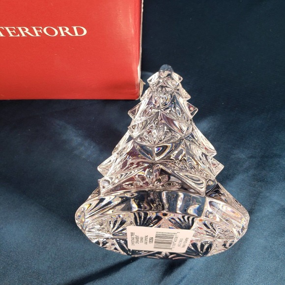 Waterford Crystal Christmas Tree Solid Sculpture Figurine With Box 10 cm - Picture 5 of 10